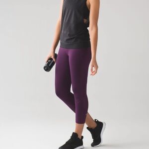 Lululemon Pace Rival Crop 22" Sz 6 Darkest Magenta 8019